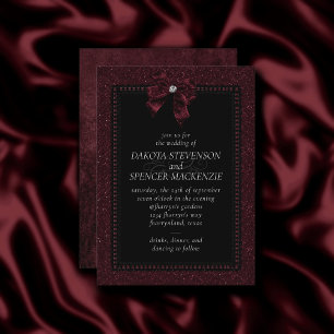 Gothic Elegance Wine Garnet Dark Moody Bordeaux Einladung