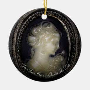Gothic Elegant Creepy Vintagen Cameo Pic Keramik Ornament