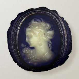 Gothic Elegant Creepy Vintagen Cameo Pic Rundes Kissen