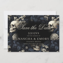 Gothic Elegant Floral Skulls Dark Wedding