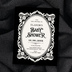 Gothic elegante Babyparty Einladung