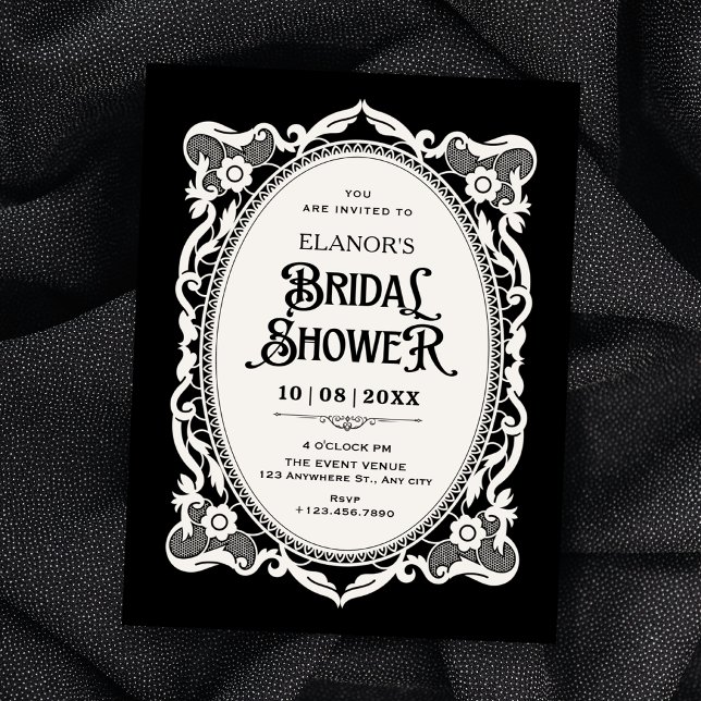 Gothic elegante Brautparty Einladung (Von Creator hochgeladen)