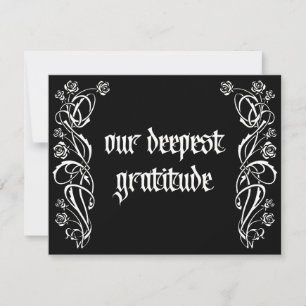 Gothic Elegante Rosen Hochzeit Dankeskarte