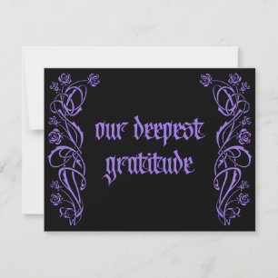Gothic Elegante Rosen Hochzeit Dankeskarte