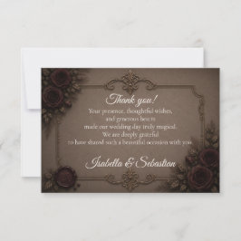 Gothic Eleganz Hochzeit Dankeskarte
