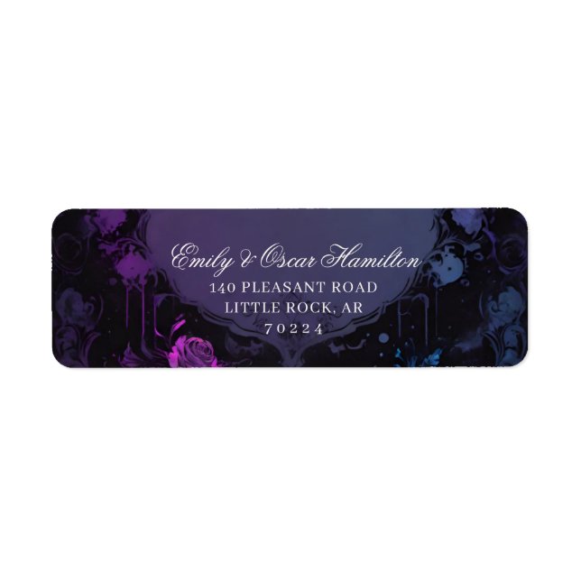 Gothic Eleganz Lila Boho Rose Rücksendeadresse (Vorne)