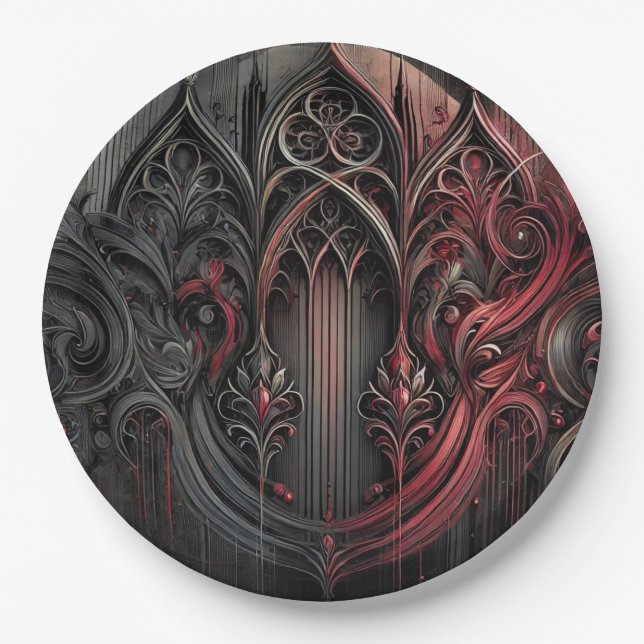 Gothic-Eleganz-Papierteller Pappteller (Vorderseite)