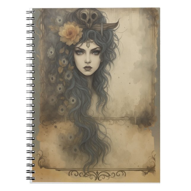 Gothic Enchantress Notizbuch Notizblock (Vorderseite)
