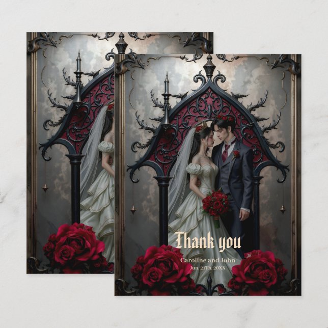 Gothic Eternal Love  Dankeskarte (Vorne/Hinten)