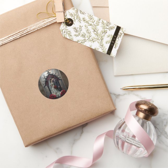 Gothic Eternal Love  Runder Aufkleber (Schenken)