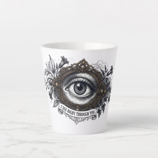 Gothic Eye Vintage-Illustration - Dark Academia & Milchtasse