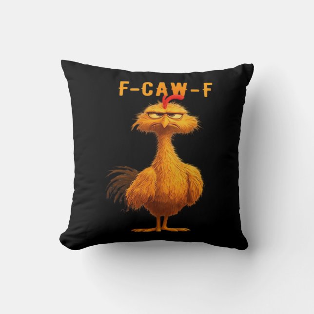 Gothic F-Caw-F Crow Funny Humor Kissen (Vorderseite)