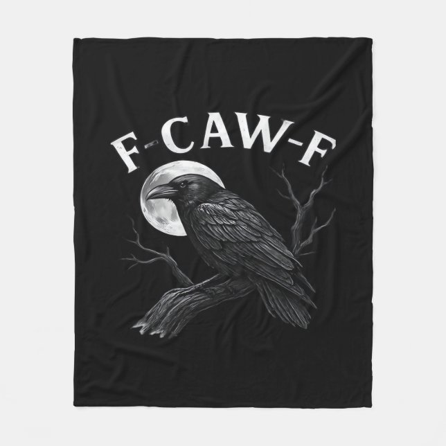 Gothic F-Caw-F Humor Funny Crow Fleecedecke (Vorderseite)