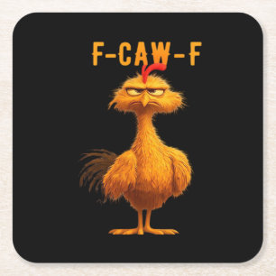 Gothic F-Caw-F Krähe Lustiger Humor Rechteckiger Pappuntersetzer