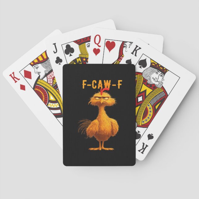 Gothic F-Caw-F Krähe Lustiger Humor Spielkarten (Rückseite)