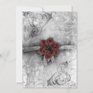 Gothic Faded Red Floral Wedding Accessories Set Einladung