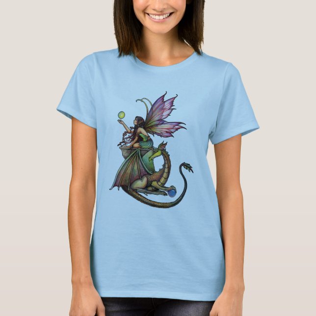 Gothic Fairy and Dragon Ladys T - Shirt (Vorderseite)