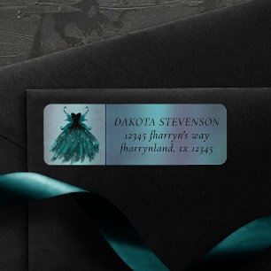 Gothic Fairy Aquamarin Gown   Deep Midnight Green 