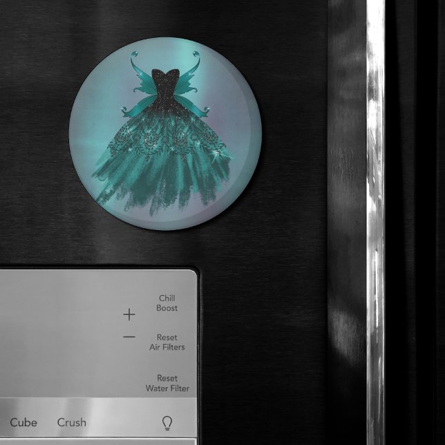 Gothic Fairy Aquamarin Gown | Deep Midnight Green  Magnet (Von Creator hochgeladen)