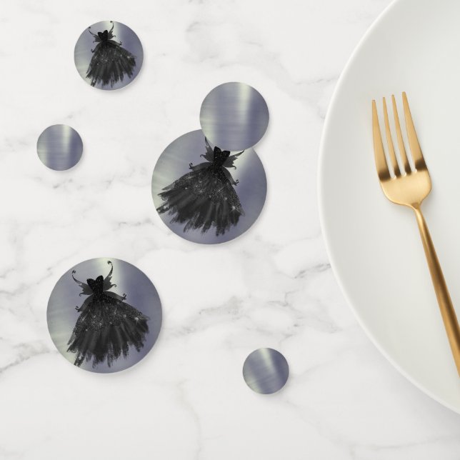 Gothic Fairy Black Gown | Vampy Goth Glam Sheen Konfetti (Gruppe)