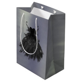 Gothic Fairy Black Gown | Vampy Goth Glam Sheen Mittlere Geschenktüte