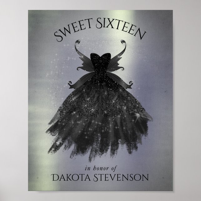 Gothic Fairy Black Gown | Vampy Goth Glam Sheen Poster (Vorne)