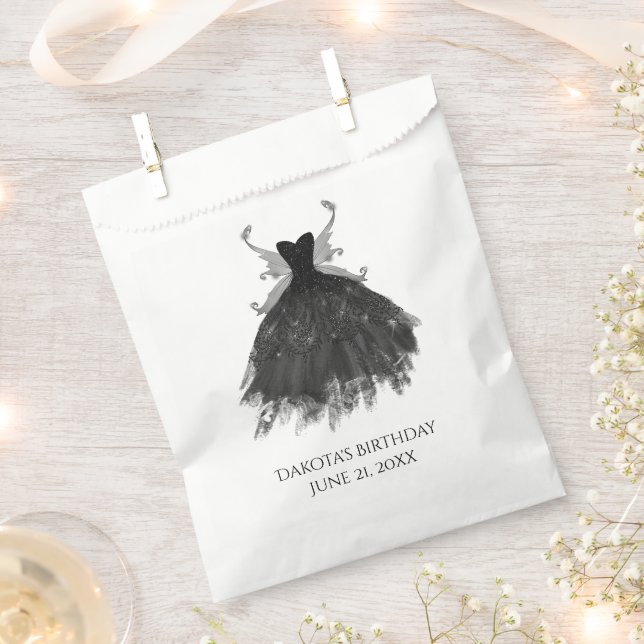 Gothic Fairy Black Gown | Vampy Goth Vielen Dank Geschenktütchen (Ausgeschnitten)