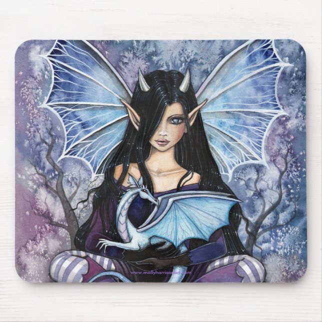 Gothic Fairy Dragon Mousepad von Molly Harrison (Vorne)