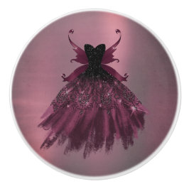 Gothic Fairy Fuchsia Gown | Punk Rock Pink Magenta Keramikknauf