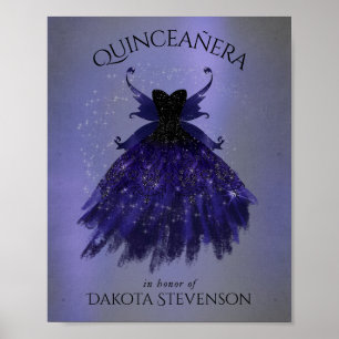 Gothic Fairy Gown   Brilliant Royal Lila Violet Poster