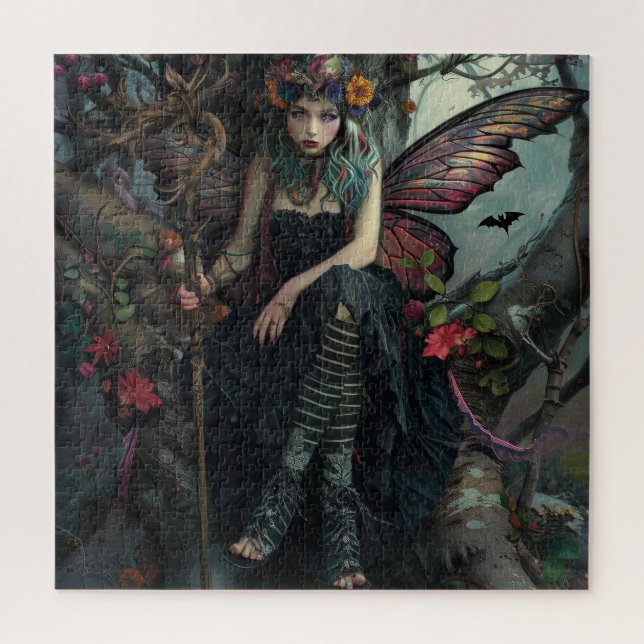 Gothic Fairy in einem Baum Puzzle (Vertikal)