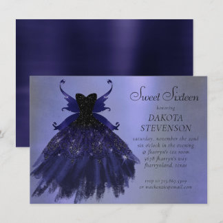 Gothic Fairy Indigo Gown | Deep Royal Lila Sheen Einladung