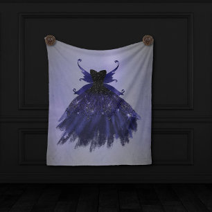 Gothic Fairy Indigo Gown   Deep Royal Lila Sheen Fleecedecke
