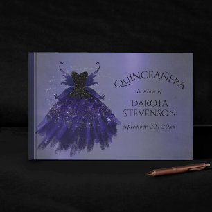 Gothic Fairy Indigo Gown Deep Royal Lila Sheen Gästebuch