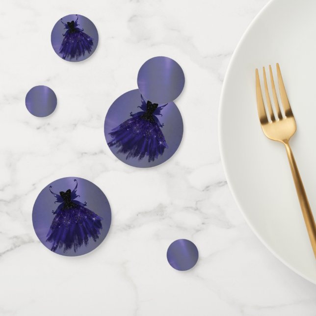 Gothic Fairy Indigo Gown | Deep Royal Lila Sheen Konfetti (Gruppe)