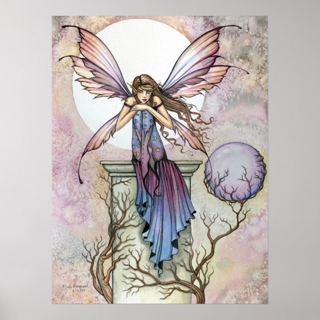 Gothic Fairy Mond Celestial Poster Druck (Vorne)