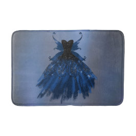 Gothic Fairy Navy Gown | Deep Cobalt Blue Sheen Badematte