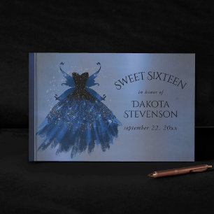 Gothic Fairy Navy Gown   Deep Cobalt Blue Sheen Gästebuch