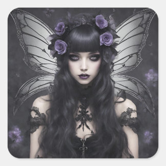 Gothic Fairy Quadratischer Aufkleber