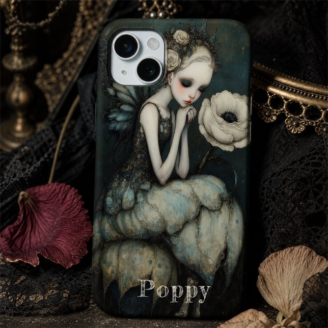 Gothic Fairy Weiße Blumen Whimsgoth Personalisiert Case-Mate iPhone Hülle (Von Creator hochgeladen)