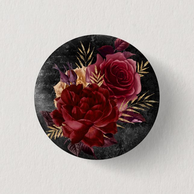 Gothic Fall Rosen | Knopf Button (Vorderseite)