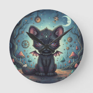 Gothic Fantasy Baby KitBat is not a coherent sente Runde Wanduhr