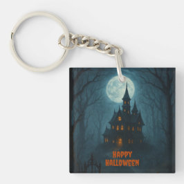 Gothic Fantasy | Spuk Schloss & Misty Monte Lago M Schlüsselanhänger