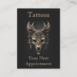 Gothic Fantasy Wolf Skull Black & Gold Ernennung Visitenkarte