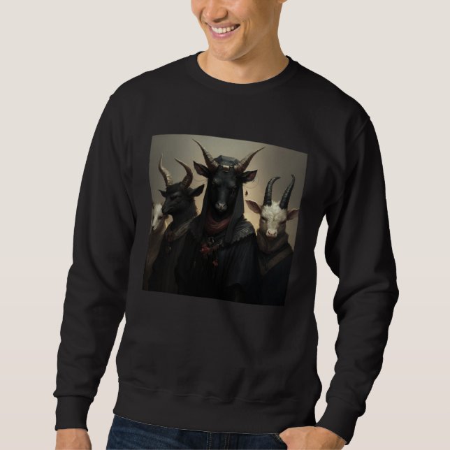 Gothic Farm Animals in Goth Black Cloaks Sweatshirt (Vorderseite)