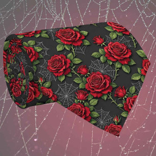 Gothic Faux Seide Rosen & Spinnennetze Gentleman Krawatte