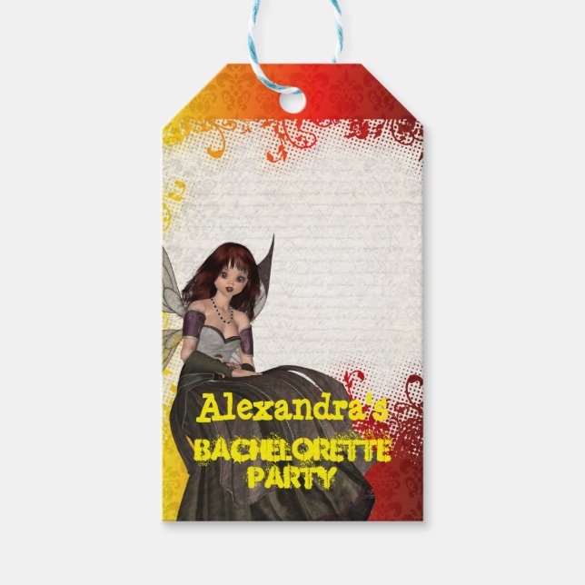 Gothic Fee personalisierter Junggeselinnen-Abschie Geschenkanhänger (Vorderseite)