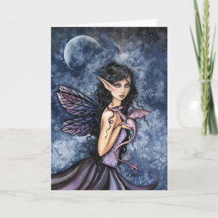 Gothic-Fee und Drachenkarte von Molly Harrison Karte