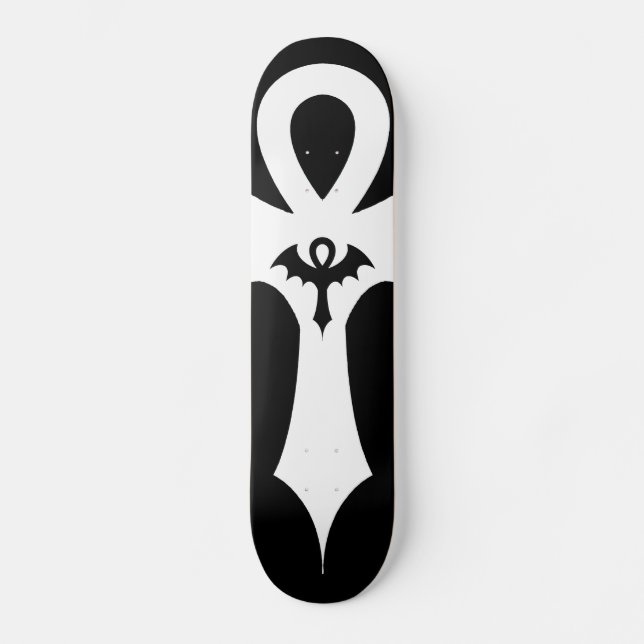 Gothic Fledermaus-Flügel-Ankh Skateboard (Vorderseite)