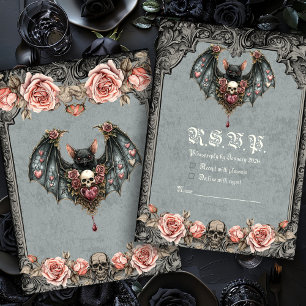 Gothic Fledermaus RSVP-Karte Einladung